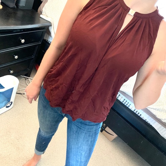 H&M / Burgundy Dress Top - Sleeveless - Picture 6 of 10